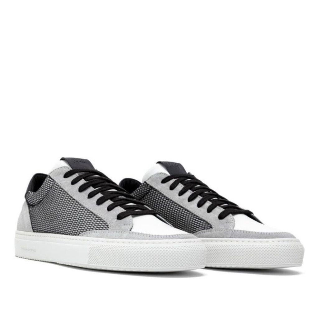 P448 Men's Soho Sneaker, Italian Leather, Black/Gray,, Size 11,‎ Euro 44, NWT